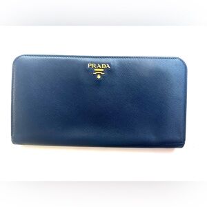 Prada Organizer Blue Wallet Clutch